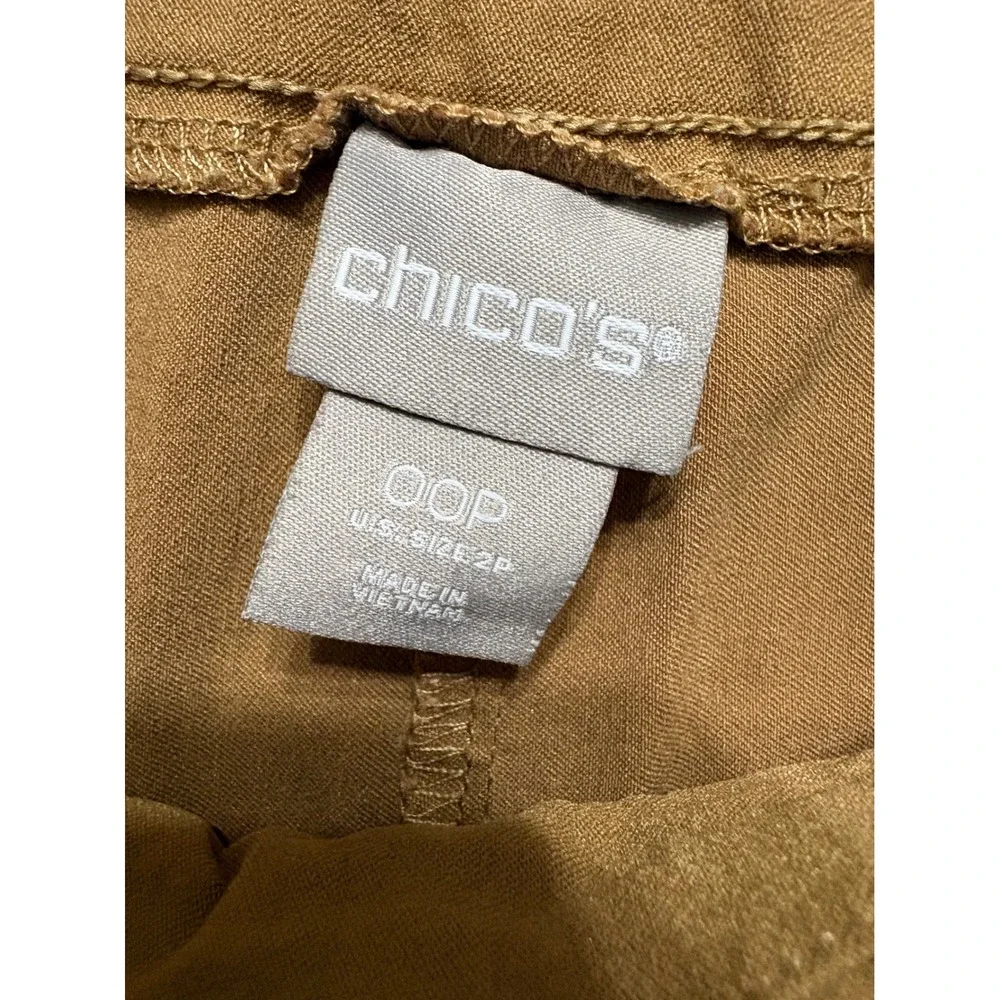 Chicos Brigitte So Slimming Ankle Pants Camel Tan Stretch Pull On Size 00P 2P - Picture 3 of 3